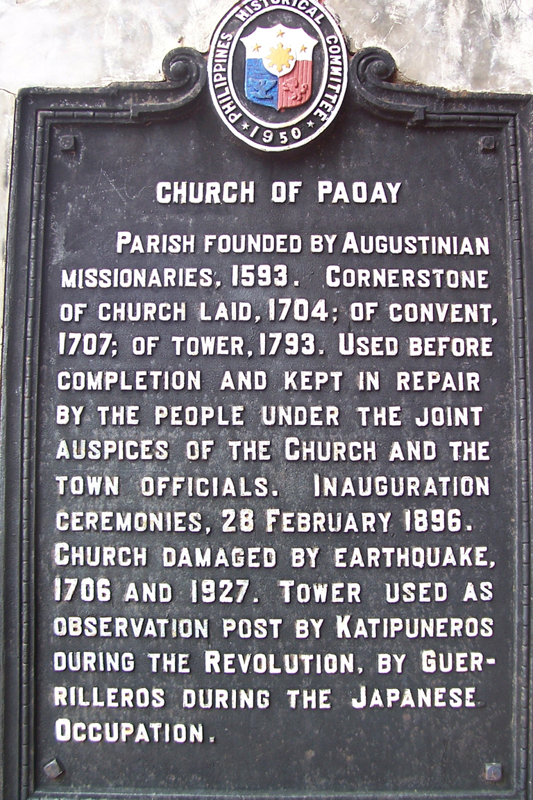 Paoay Church Historical Mark